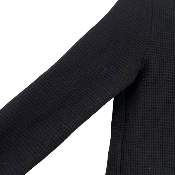 Generation Love Black Waffle Knit Plaid Layered Back Split Sweater Size XSmall - Picture 4 of 7